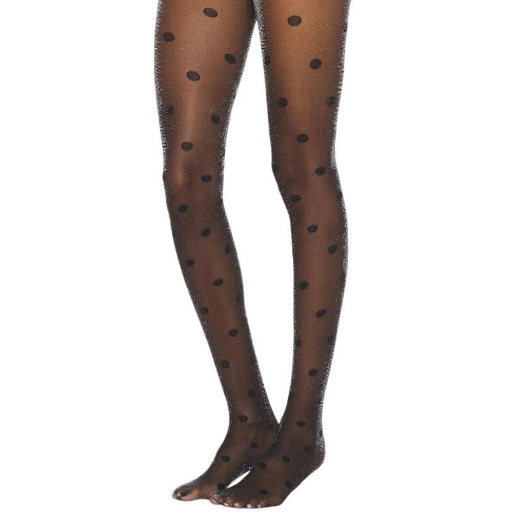 Stems Sparkle Dots Tights in Black One Size New Womens Nylons Pantyhose